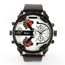 Oulm 3548 Custom Quartz Men's Watches Big Case Leather Strap Chronograph Sports Men Watch